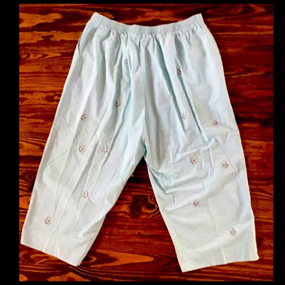 Alfred Dunner Blue with Embroidered Fish Pants-22W - Picture 3 of 6